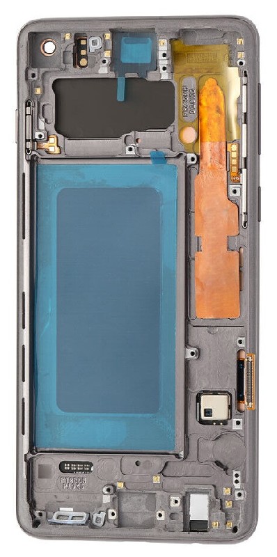 LCD screen Samsung G973 S10 ar touch screen un frame Melns OLED (real size)