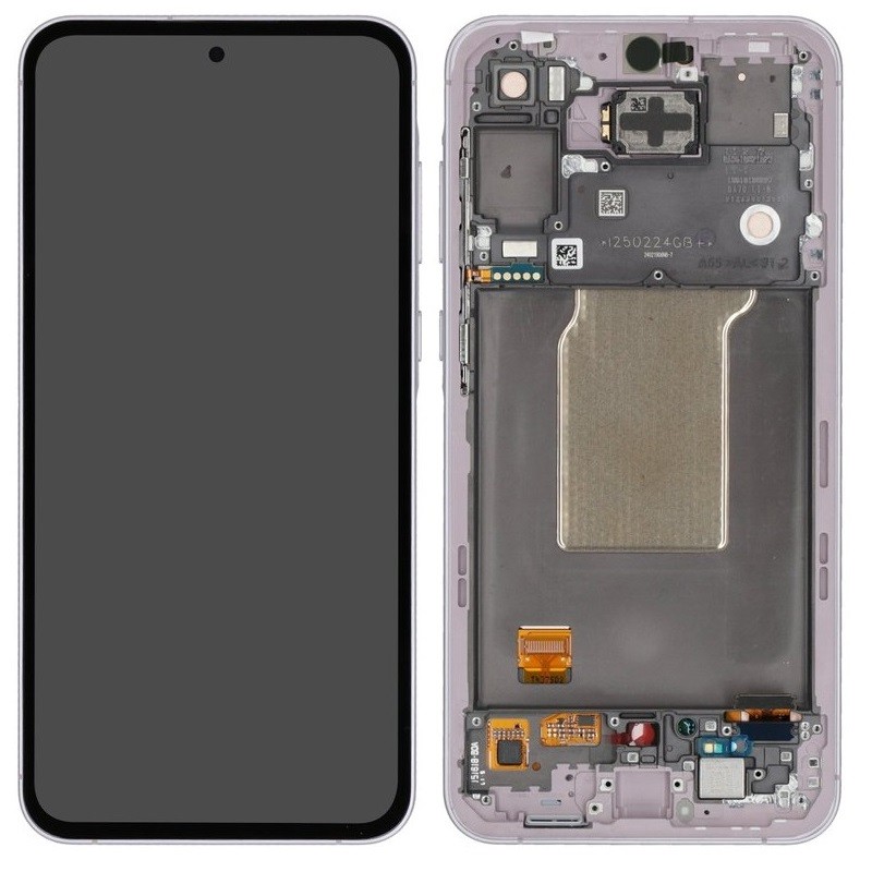 LCD screen Samsung A556 A55 5G ar touch screen un frame Awesome Ceriņu original (assembled service pack)