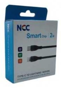 USB kabelis NCC Woven "USB-C to Lightning" (27W) 2m melns