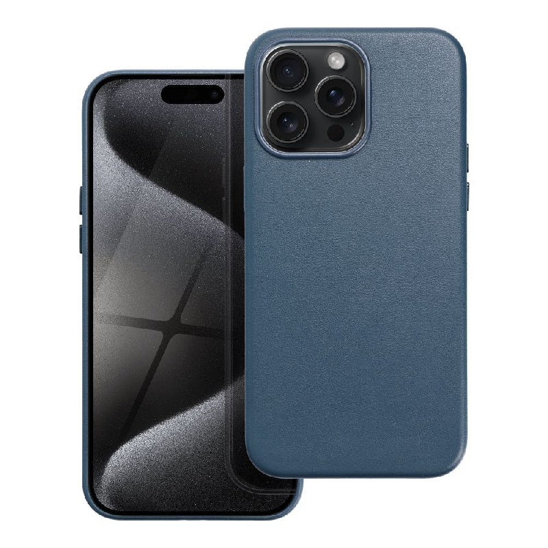 Maciņš Leather Mag Maciņš (MagSafe) priekš iPhone 16 navy