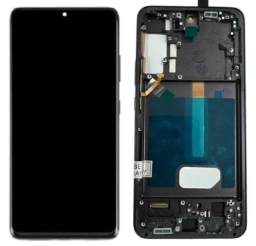 LCD screen Samsung S906 S22 Plus ar touch screen un frame Melns OLED (real size)