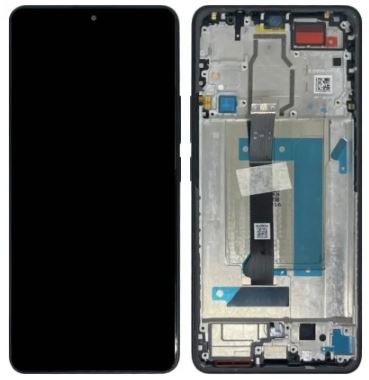 LCD screen Xiaomi Poco F6 ar touch screen ar frame Melns original (service pack)