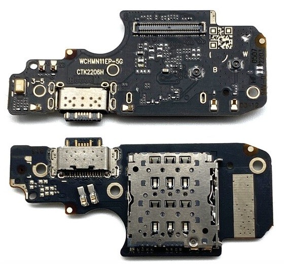 Flex Xiaomi Poco X4 Pro 5G ar charging connector un microphone, SIM card contact original (service pack)