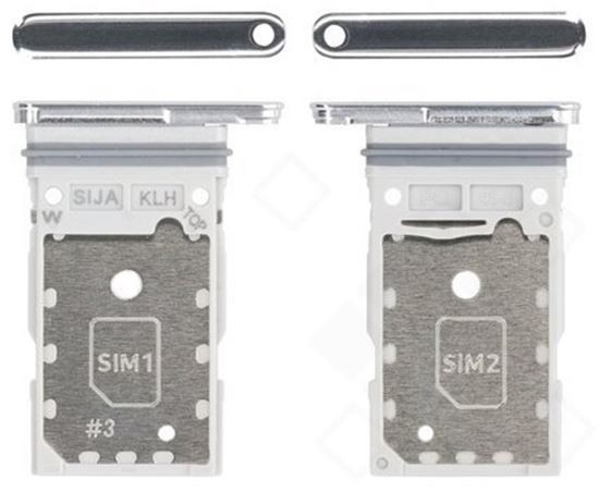 SIM kartes turētājs Samsung S901/S906 S22/S22 Plus Dual White originalus (servisa iepakojums)