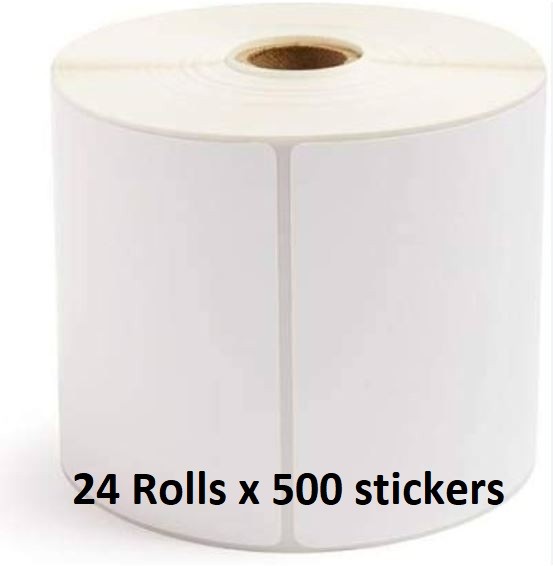 Self-adhesive labels priekš thermal printer, 100x150mm, 500pcs. per roll (24 rolls in box)