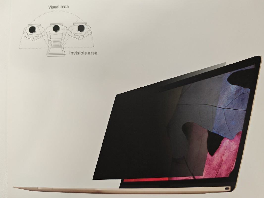 Screen protection glass "Privacy" 355x201mm bulk, bez glue