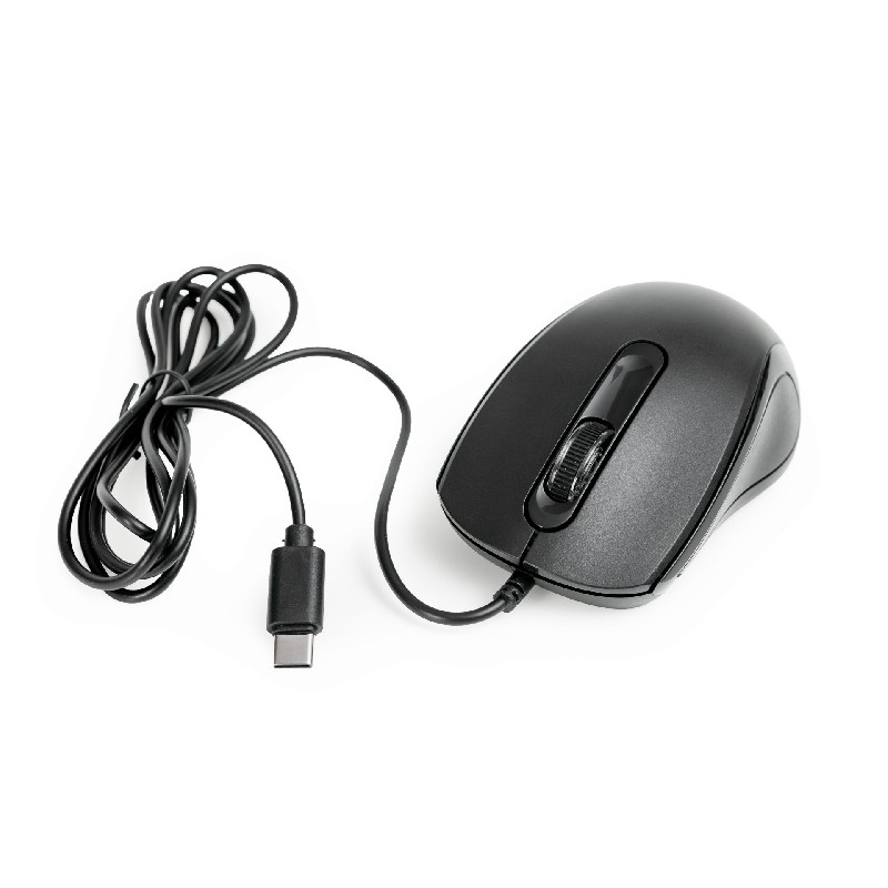 Mouse Omega OM441BC optical USB-C, melns pearl