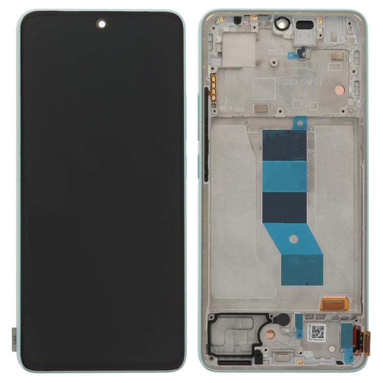 LCD screen Xiaomi Poco M7 Pro 5G ar touch screen ar frame Zaļš original (service pack)