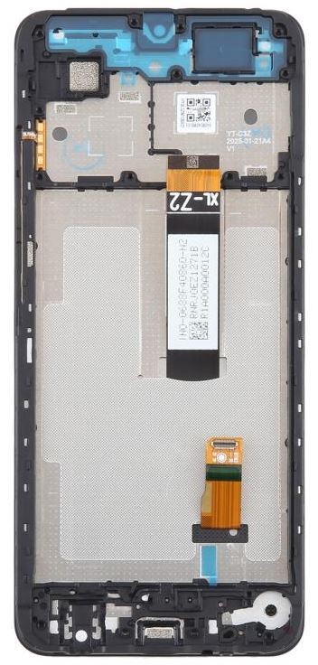 LCD screen Xiaomi Redmi A5/Poco C71 (Long Flex) ar touch screen ar frame Melns ORG