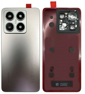 Aizmugurējais vāciņš priekš Xiaomi 14T 5G Titan Pelēks ar camera lens ORG