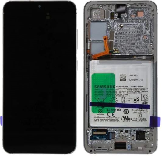 LCD screen Samsung S911 S23 5G ar touch screen ar frame un baterija Cream original (used Grade B)