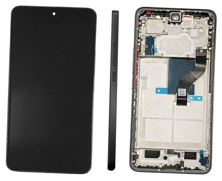 LCD screen Xiaomi 12 Lite 5G ar touch screen ar frame Melns original (service pack)