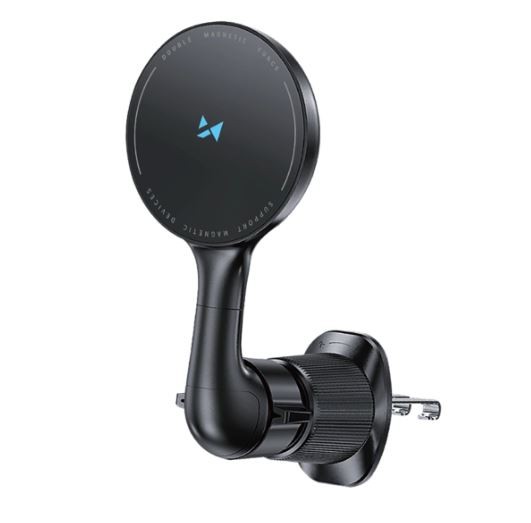 Bezvadu auto lādētājs+holder Wozinsky (WCT5-6S4Y) Magnetic (MagSafe 15W) priekš using on ventilation grille melns