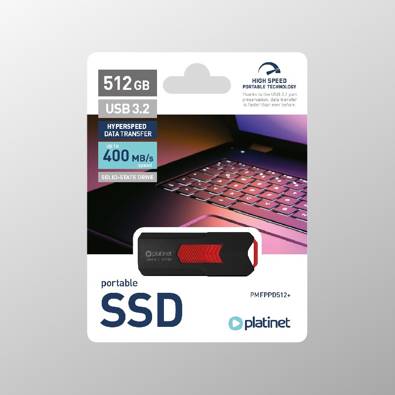 SSD USB atmiņas zibatmiņa Platinet 512GB (USB 3.2; 400MB/s)