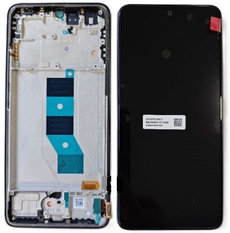 LCD screen Xiaomi Poco M7 Pro 5G ar touch screen ar frame Melns original (service pack)