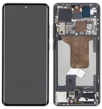 LCD экран Xiaomi 12 5G/12X 5G/12S 5G с сенсорным экраном с рамкой черный оригинал (б/у Grade C)