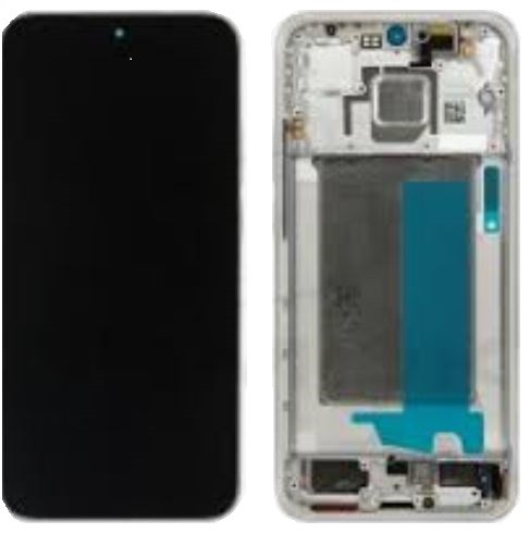 LCD screen Xiaomi Poco F7 5G ar touch screen ar frame Sudrabs Balts original (service pack)