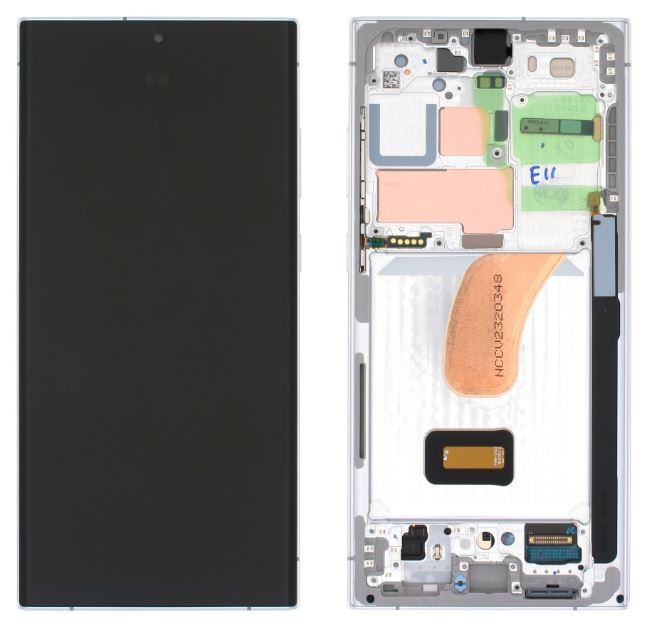 LCD screen Samsung S918 S23 Ultra 5G ar touch screen un frame Sky Zils/Lime original (assembled service pack)