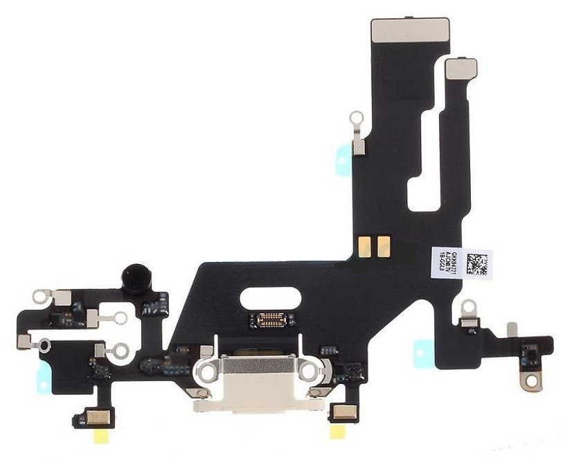 Flex priekš iPhone 11 priekš charging connector ar microphone Balts original (used Grade A)
