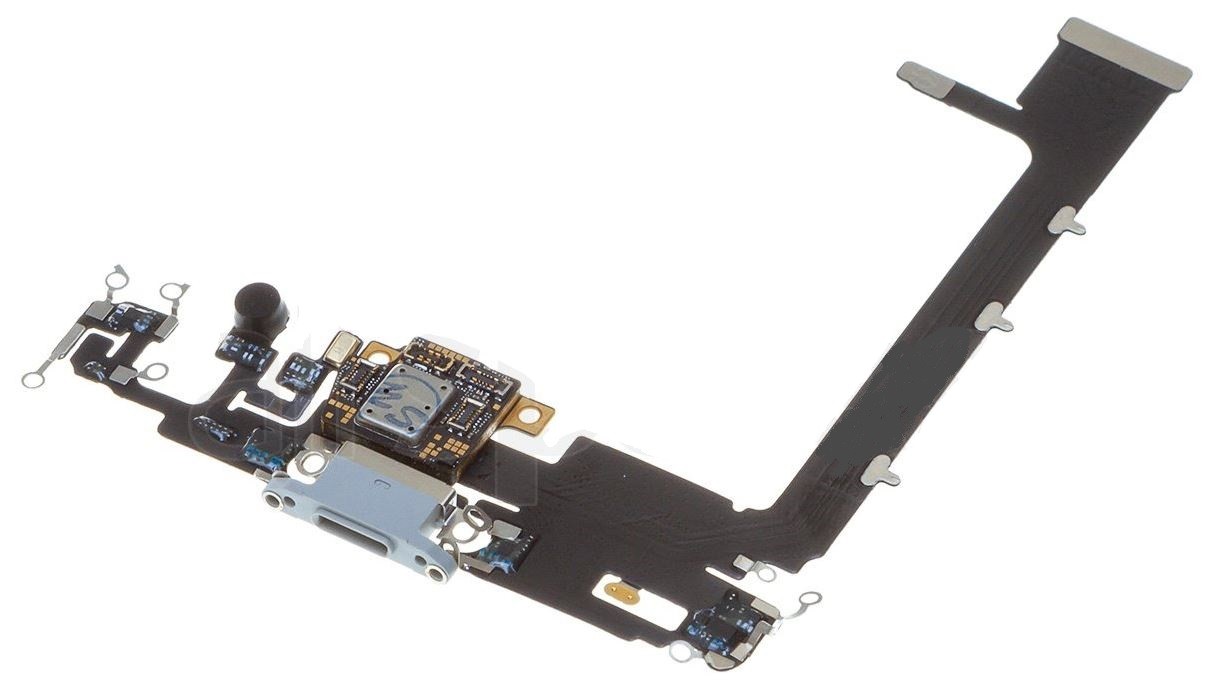 Flex for iPhone 11 Pro Max for charging connector with microphone Silver original (used Grade A)