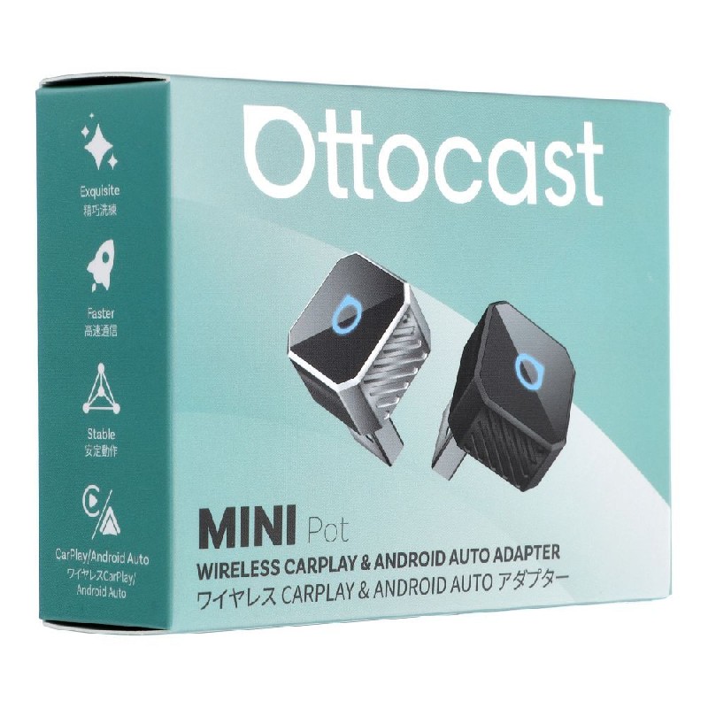 Audio adapteris Car OTTOCAST Mini Cube T3 (CarPlay Android auto) sudrabs
