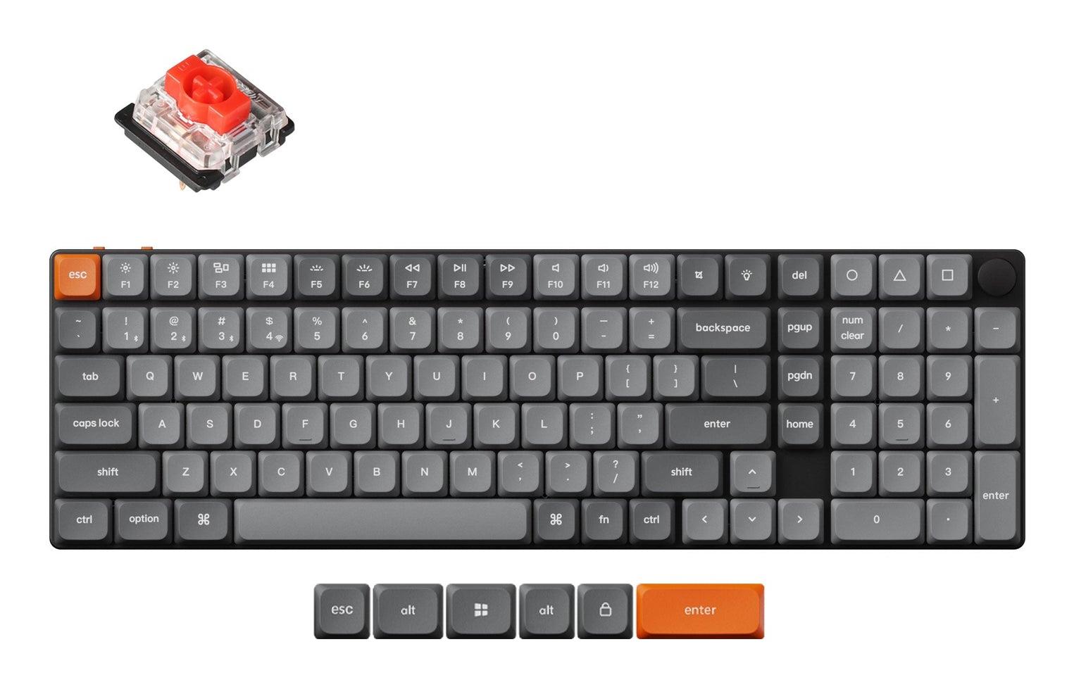 Bezvadu tastatūra KEYCHRON K17 Max RGB melna