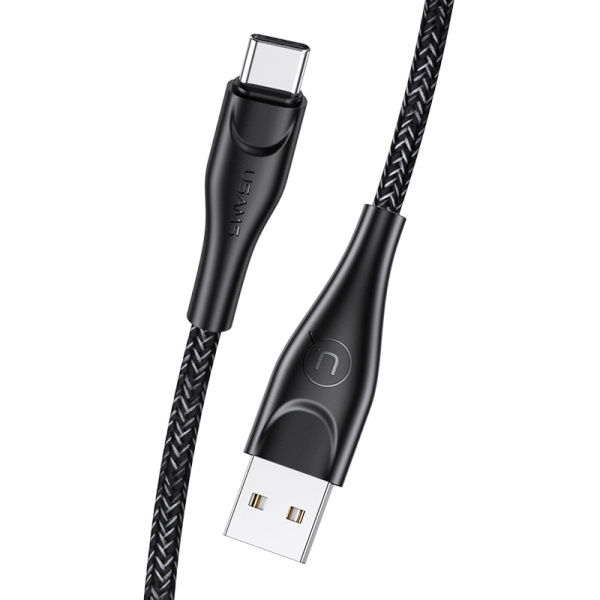 USAMS Kabelis pīts U41 USB-C 1m 2A melns SJ392USB01 (US-SJ392) ātrā uzlāde