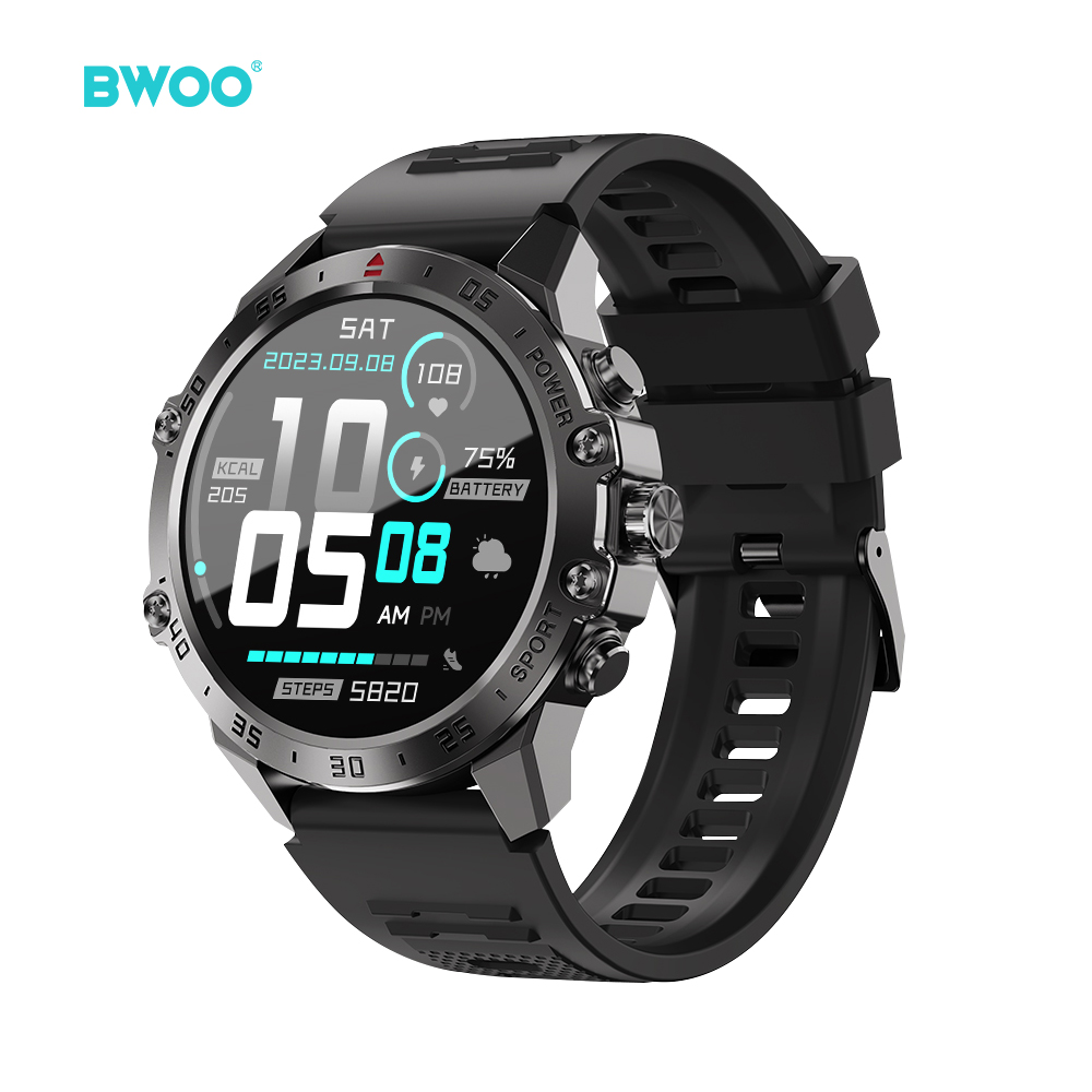 BWOO viedpulkstenis WA-08 1.43" AMOLED melns