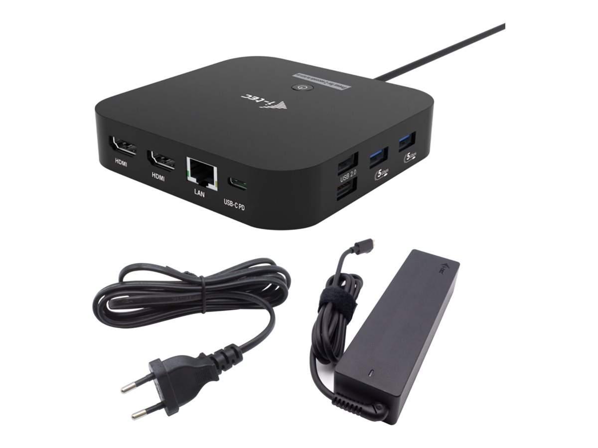 I-TEC USB-C dubultā HDMI dokstacija ar lādētāju