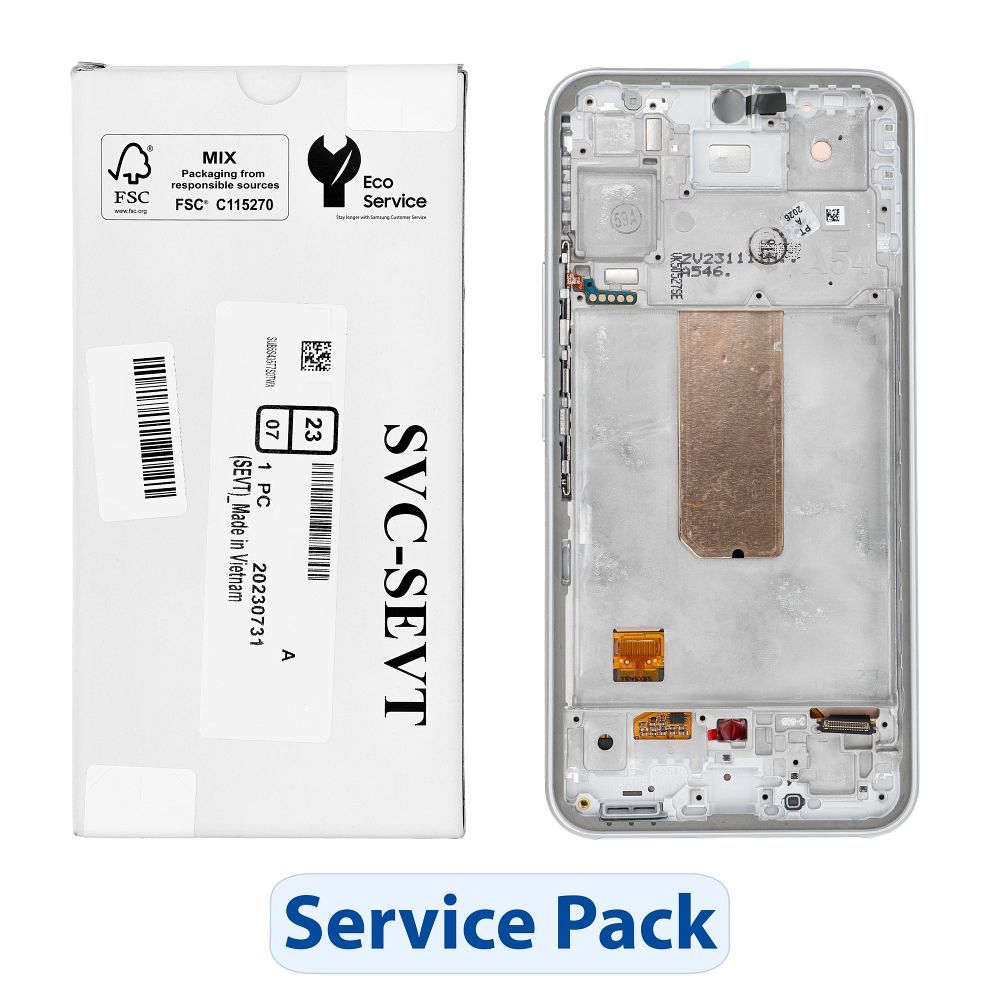 ServicePack LCD displejs SAMSUNG A54 5G A546B balts GH82-31231B