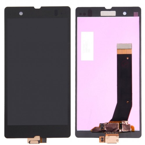 LCD Displejs Saderīgs ar Sony Xperia Z C6603 Melns HQ