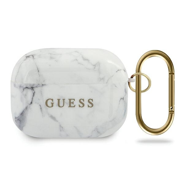 Guess GUACAPTPUMAWH AirPods Pro maciņš balts Marble Collection