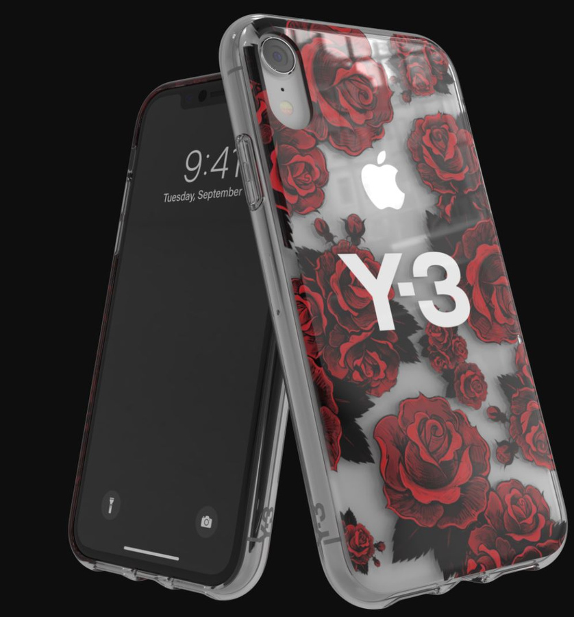 Maciņš ADIDAS Y-3 FLOWER GRAPHIC IPHONE XR caurspīdīgs