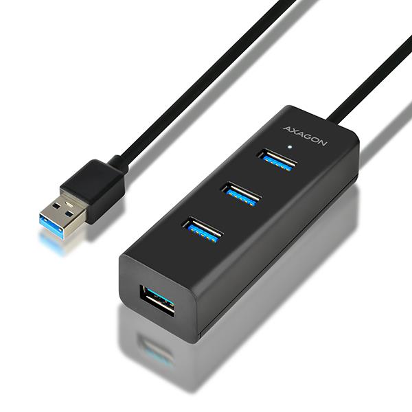 Axagon USB3.0 centrmezgls 4 porti ar uzlādi 1.2m HUE-S2BL
