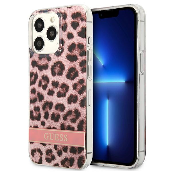 Guess GUHCP13LHSLEOP iPhone 13 Pro / 13 6.1" rozā/rozā cietais apvalks Leopards