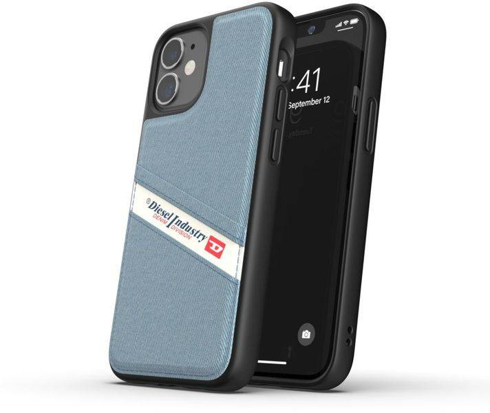 DIESEL Formēts maciņš DENIM FW20 IPHONE 12 MINI melns/zils