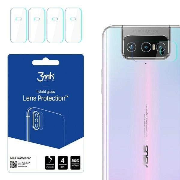 3MK Hibrīda stikls kameras ASUS ZENFONE 7 PRO Hibrīda stikls priekš 4 gab. kamerai
