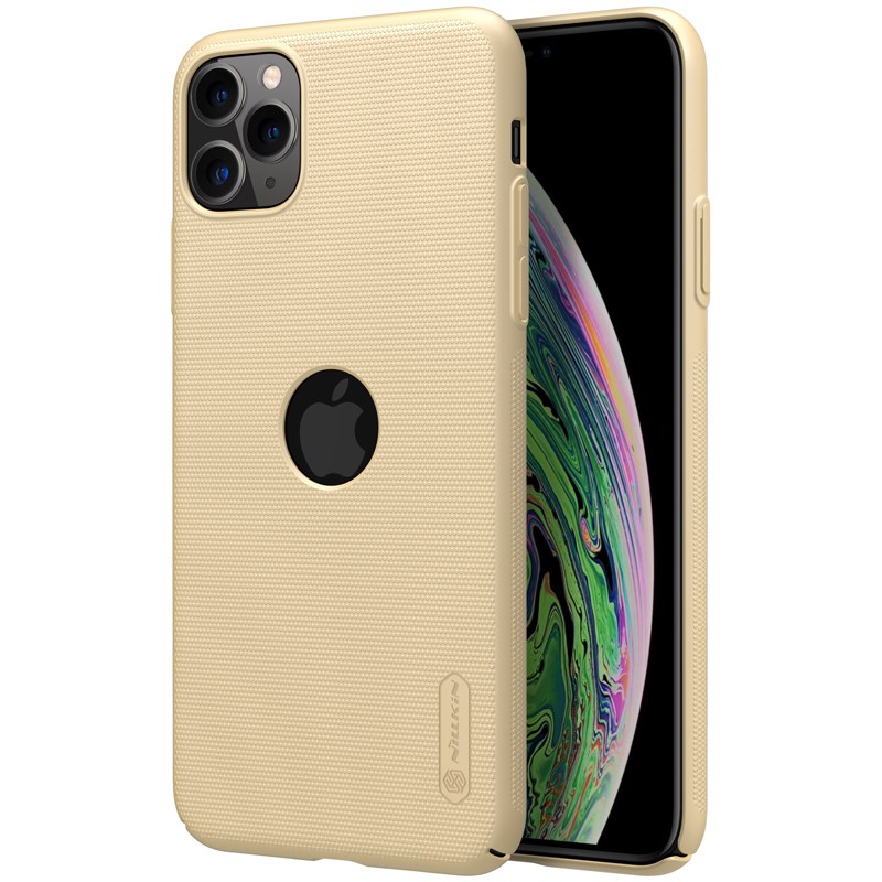 Nillkin Super Frosted Shield - maciņš Apple iPhone 11 Pro Max z wycięciem na logo (Golden)