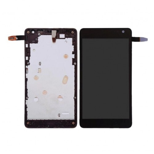 LCD Displejs Saderīgs ar Nokia Lumia 535 ar frame Melns (CT2S Version) HQ