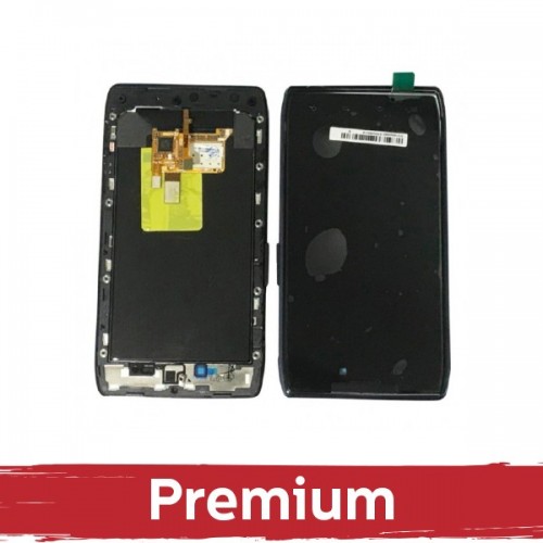 LCD Displejs Saderīgs ar Motorola XT910 RAZR Melns ar Frame OEM