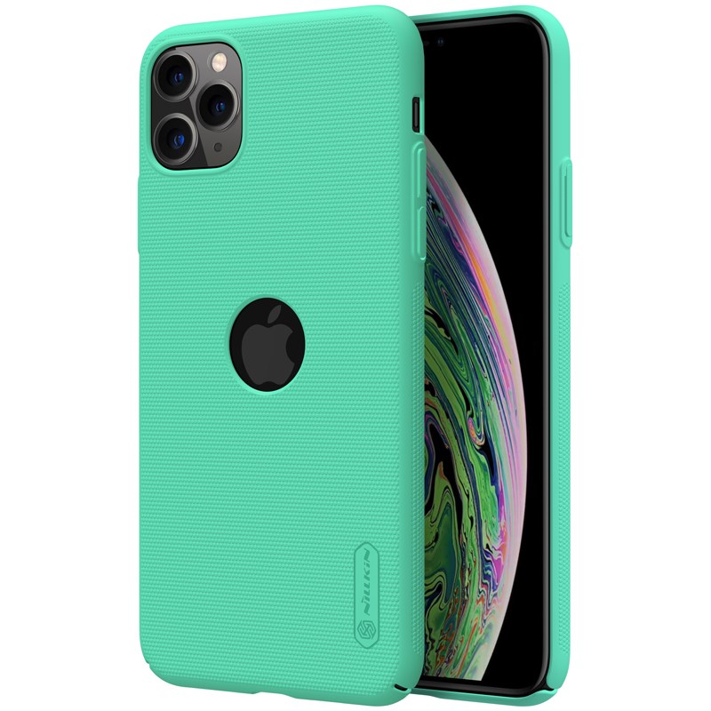 Nillkin Super Frosted Shield - maciņš Apple iPhone 11 Pro z wycięciem na logo (Mint zaļš)