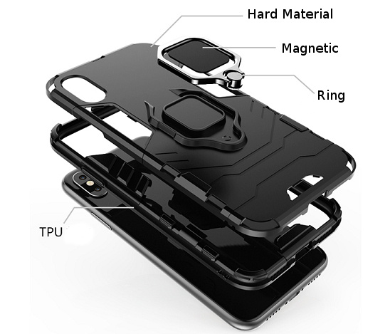 maciņš ARMOR RING MAGNETIC IPHONE 12 PRO MAX melns