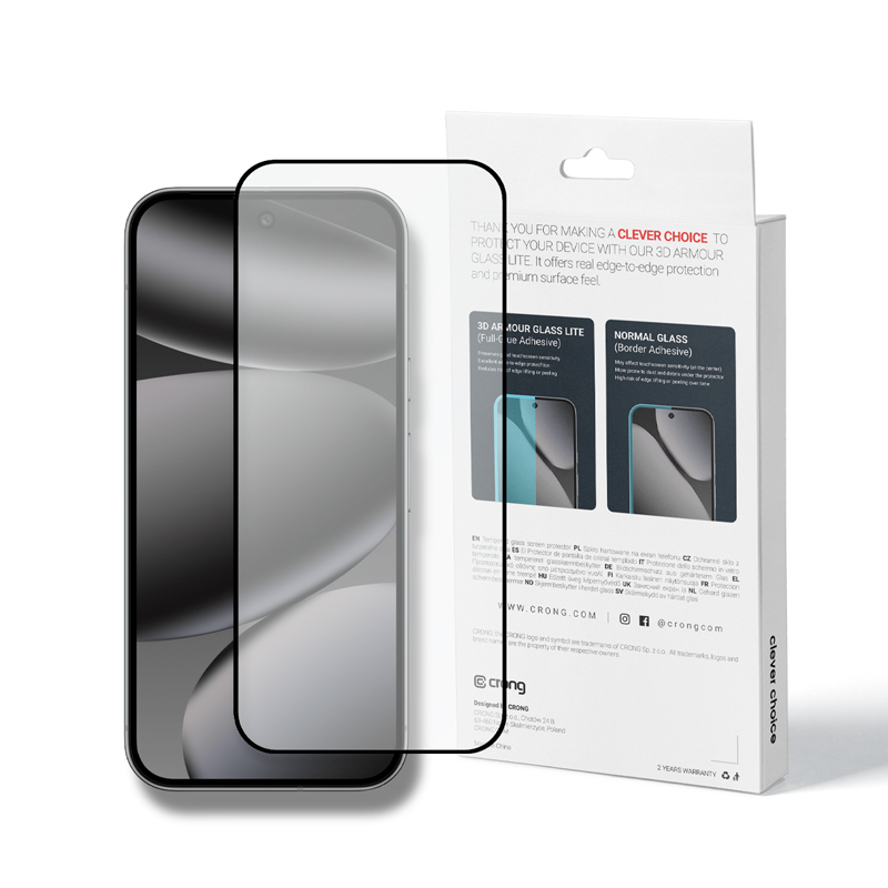 Crong 3D Armour Glass Lite - Full līme Tempered Glass Google Pixel 9 Pro / 10 Pro