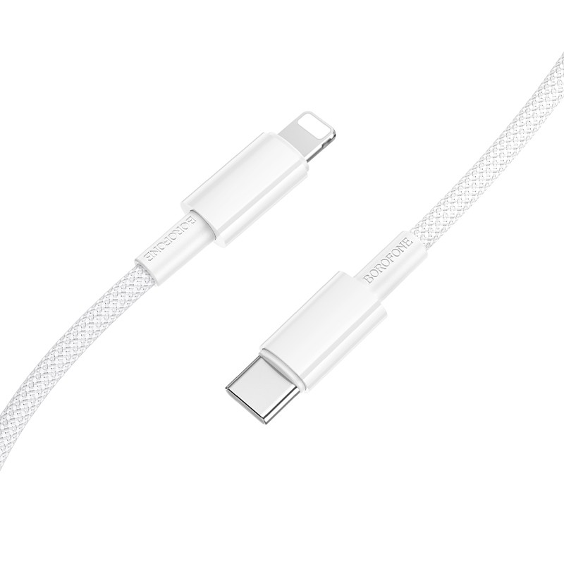 USB kabelis Borofone BX117 USB-C uz Lightning 1,0 m, balts
