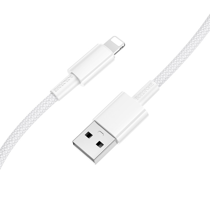 USB kabelis Borofone BX117 USB-A uz Lightning 1,0 m, balts