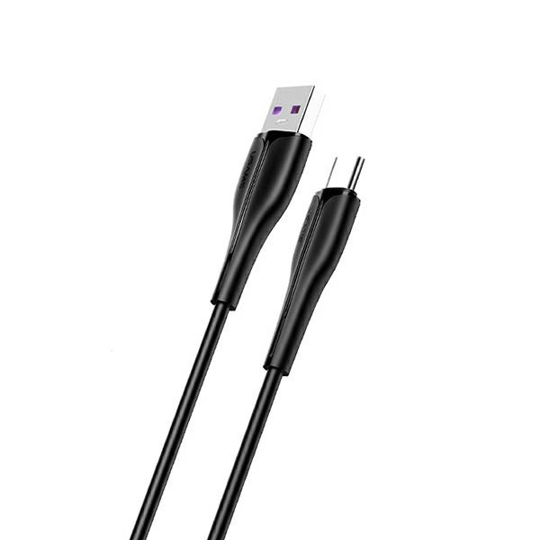 USAMS Kabelis U38 USB-C 5A ātrā uzlāde priekš OPPO / HUAWEI 1M melns
