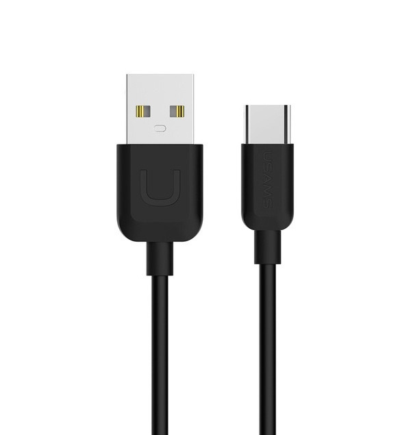 USAMS Kabelis U-TURN USB-C 2A 1M melns