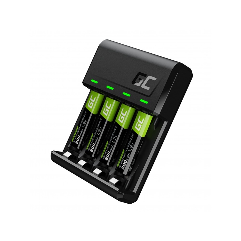 Set lādētājs zaļš Cell GC VitalCharger and 4x batteries AAA / HR03 800mAh