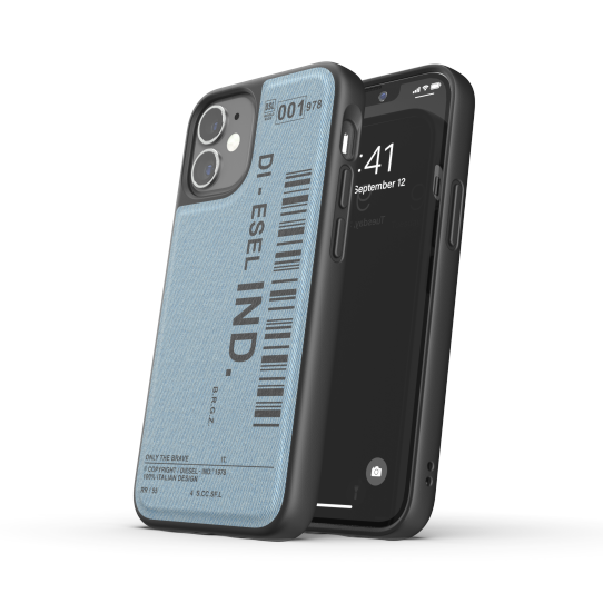 DIESEL Formēts maciņš DENIM FW20 IPHONE 12 MINI melns/zils