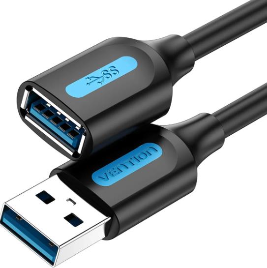 USB 3.0 kabelis tēviņš-mātīte 3m melns Vention